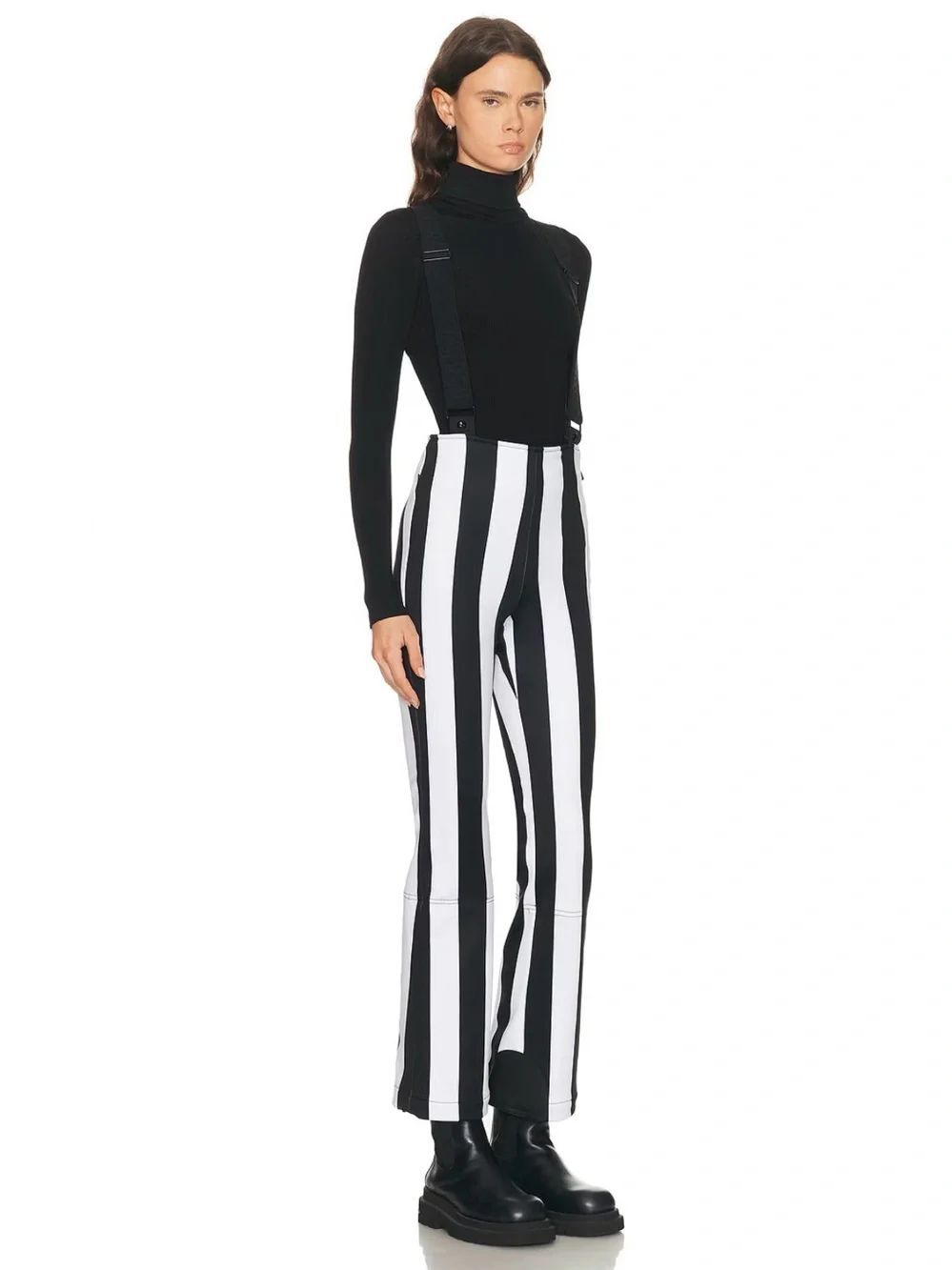 Goldbergh Linea Lunira High End Ski Pants Salopettes Black White Stripe NWT 6